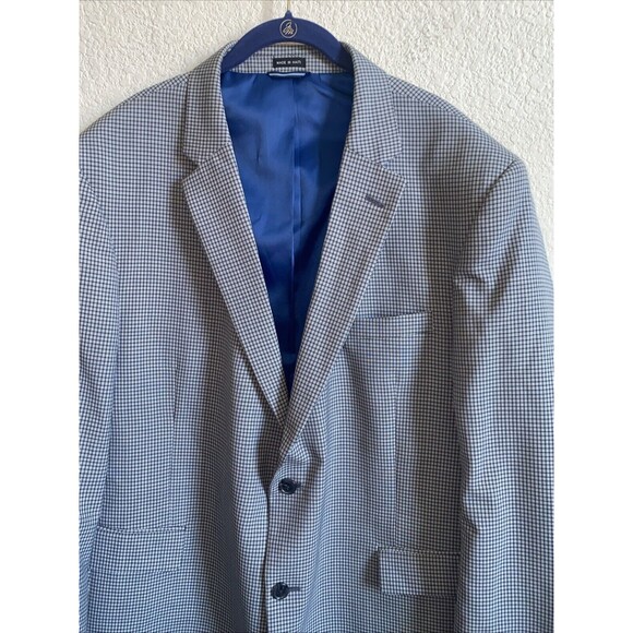 Tommy Hilfiger men sport Blazer jacket 100% worsted wool gingham gray 50R Plaid - Picture 3 of 16
